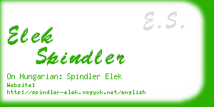 elek spindler business card